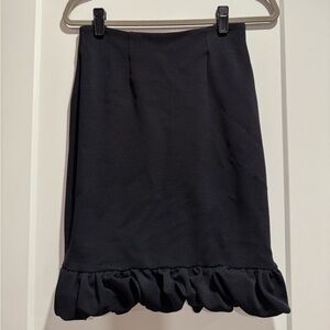 Maeve by Anthropologie black pencil skirt with ruffle hem. Size 2. Worn once.